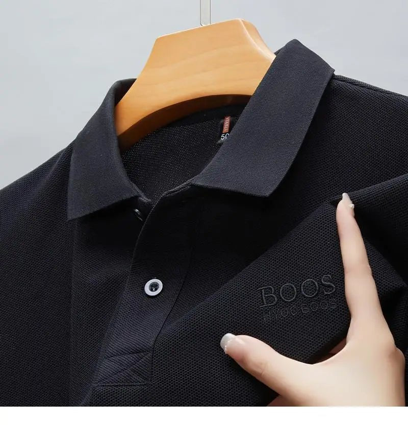 SaneShoppe-2025 Embroidered Men's Cotton Polo Shirt Top Summer Collection