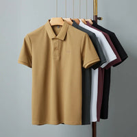 SaneShoppe-2025 Embroidered Men's Cotton Polo Shirt Top Summer Collection