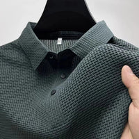 SaneShoppe-Men's Breathable M-4XL Summer T-shirt Business Casual Top 2026
