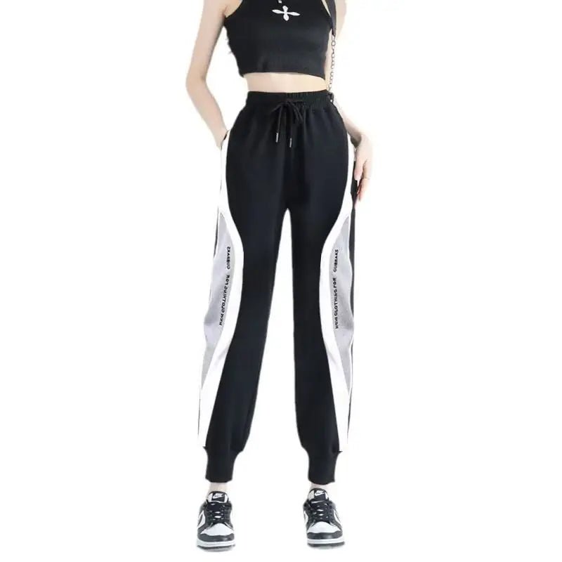 SaneShoppe-2026 Trendy Embroidered Sports Pants for Women Loose Fit Harem Style with Foot Guard