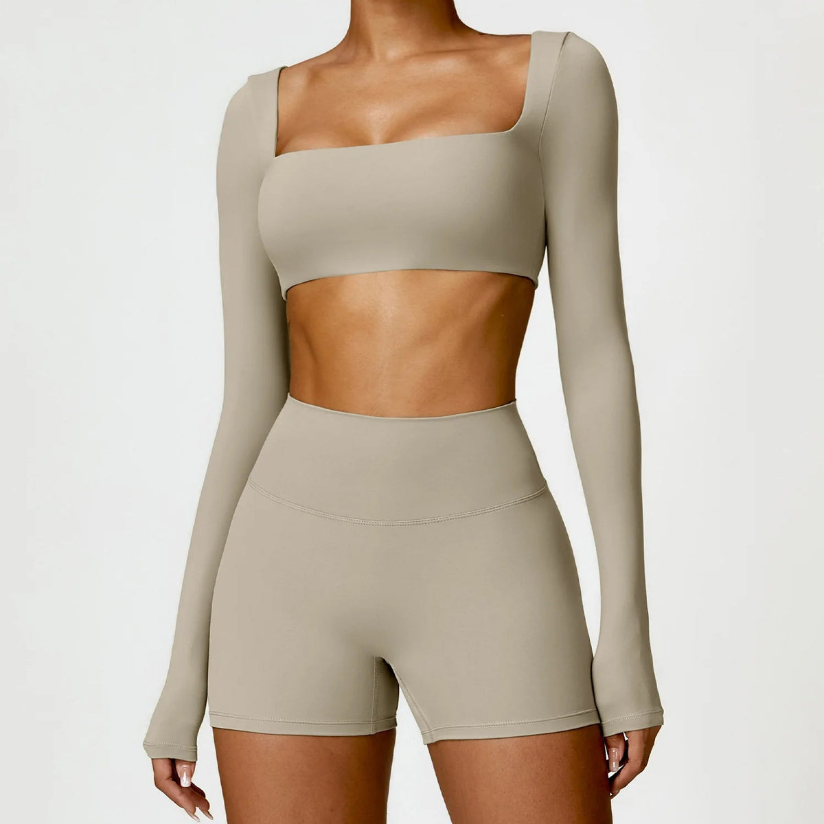 SaneShoppe-Women's Yoga Gym Set 2PCS Quick-Drying Sports Suit Long Sleeve Running Workout