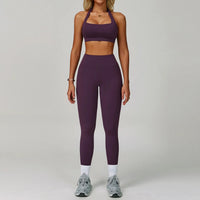 SaneShoppe-Women's Yoga Gym Set - Sports Bra & High Waist Leggings - Fitness Workout Outfit