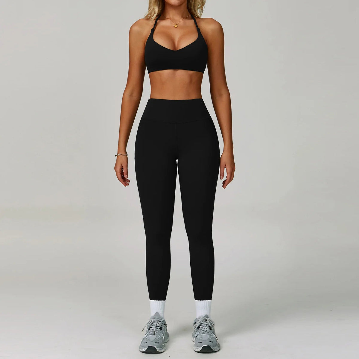 SaneShoppe-Women's Yoga Gym Set - Sports Bra & High Waist Leggings - Fitness Workout Outfit
