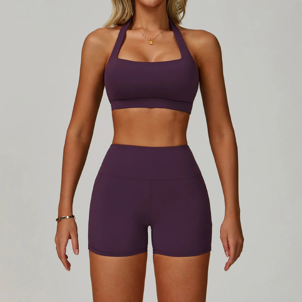 SaneShoppe-Women's Yoga Gym Set - Sports Bra & High Waist Leggings - Fitness Workout Outfit
