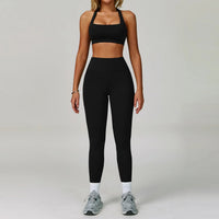 SaneShoppe-Women's Yoga Gym Set - Sports Bra & High Waist Leggings - Fitness Workout Outfit