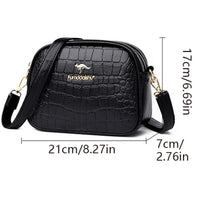 SaneShoppe-Luxury Crocodile PU Leather Women's CrossBody Bag with Zipper Pockets