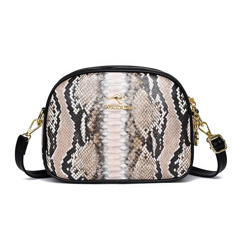 SaneShoppe-Luxury Crocodile PU Leather Women's CrossBody Bag with Zipper Pockets