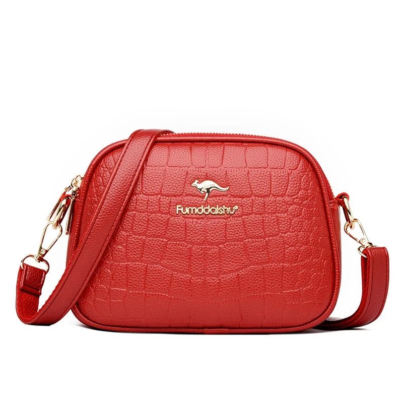 SaneShoppe-Luxury Crocodile PU Leather Women's CrossBody Bag with Zipper Pockets