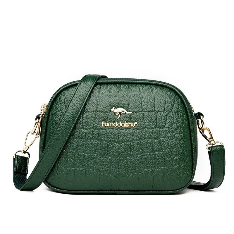 SaneShoppe-Luxury Crocodile PU Leather Women's CrossBody Bag with Zipper Pockets
