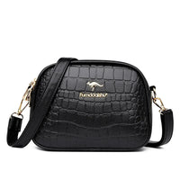 SaneShoppe-Luxury Crocodile PU Leather Women's CrossBody Bag with Zipper Pockets