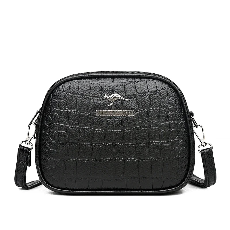 SaneShoppe-Luxury Crocodile PU Leather Women's CrossBody Bag with Zipper Pockets