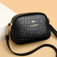 SaneShoppe-Luxury Crocodile PU Leather Women's CrossBody Bag with Zipper Pockets