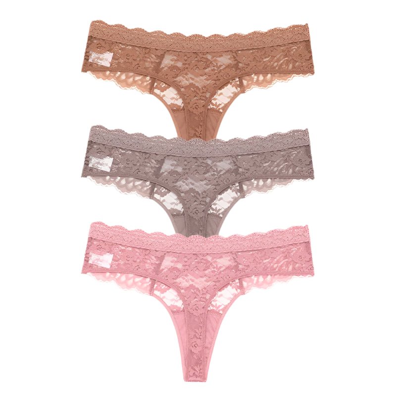 SaneShoppe 3 PCS / Set S - XL Women Sexy Panties G - string Lace Lingerie Bikini 3 PCS / Set S - XL Women Sexy Panties G - string Lace Lingerie Bikini