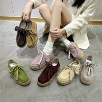 SaneShoppe-AIYUQI 2026 Genuine Leather Women's Shoes Flat Lace-up Loafers Large Size