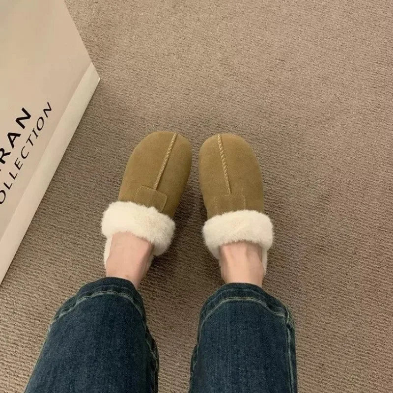 SaneShoppe-AJGS Natural Wool Grass Slippers Australian Sheepskin Women's Home Shoes