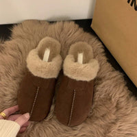 SaneShoppe-AJGS Natural Wool Grass Slippers Australian Sheepskin Women's Home Shoes