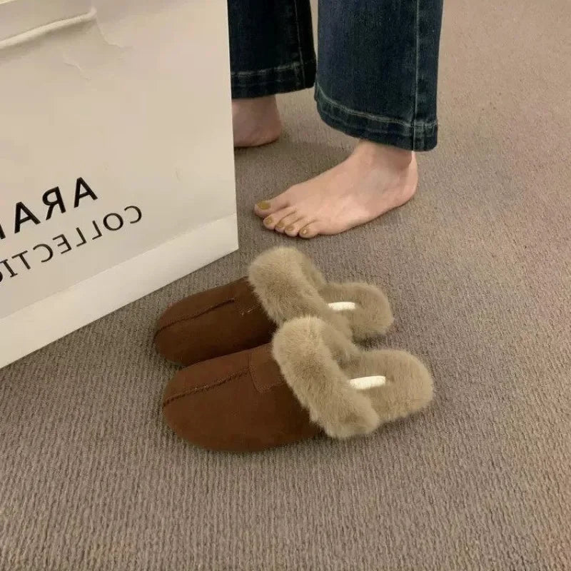 SaneShoppe-AJGS Natural Wool Grass Slippers Australian Sheepskin Women's Home Shoes