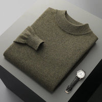 SaneShoppe-Men's Merino Wool Stand Up Collar Sweater - Soft & Warm Pullover