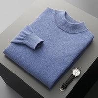 SaneShoppe-Men's Merino Wool Stand Up Collar Sweater - Soft & Warm Pullover