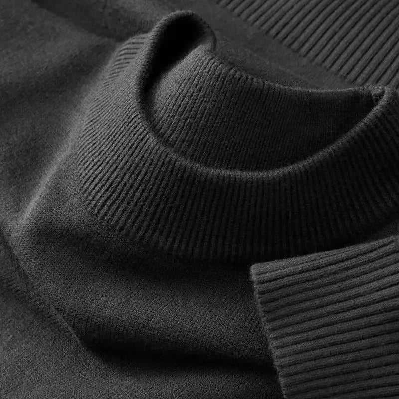 SaneShoppe-Men's Mock Turtleneck Sweater - Stylish Autumn Pullover