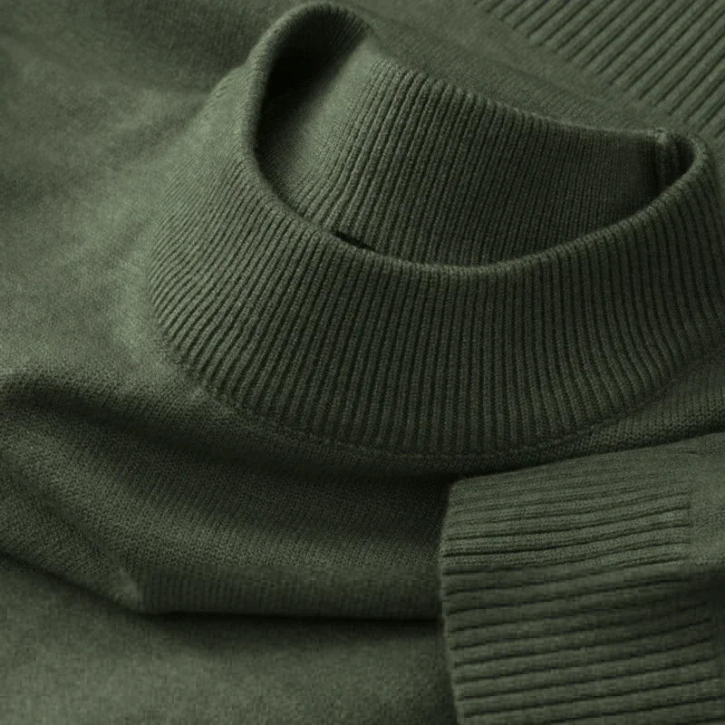 SaneShoppe-Men's Mock Turtleneck Sweater - Stylish Autumn Pullover
