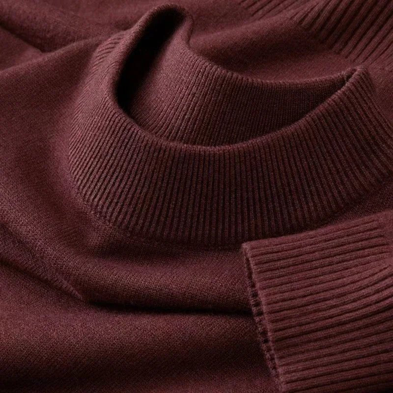 SaneShoppe-Men's Mock Turtleneck Sweater - Stylish Autumn Pullover