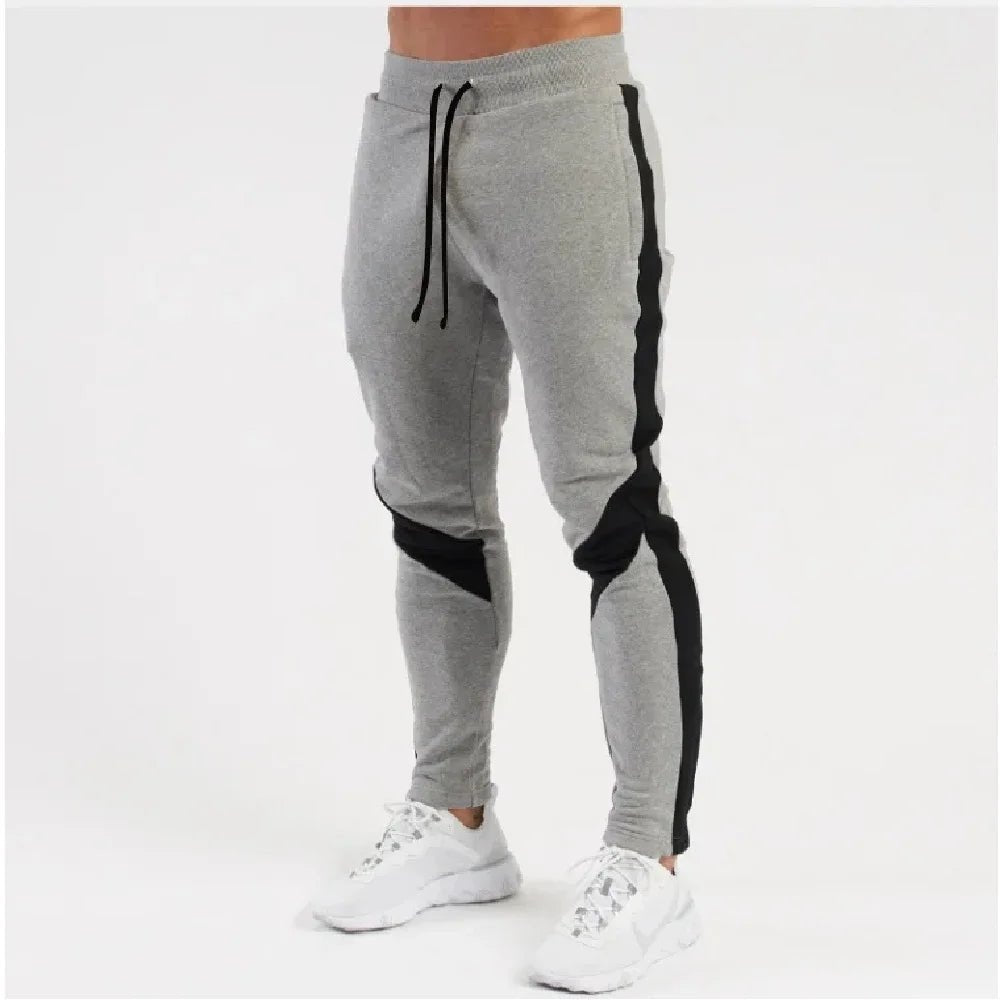 SaneShoppe-Men's Color Blocked Velvet Warm Fitness Pants - Autumn/Winter Outdoor Style