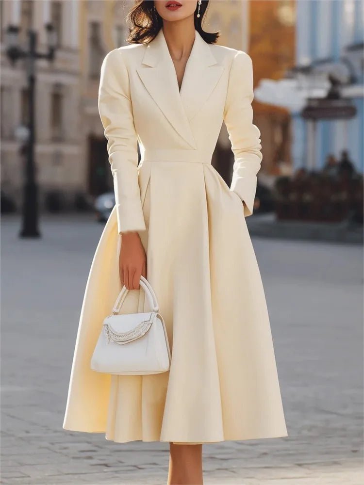 SaneShoppe - Casual Long Sleeve Maxi Dress Women 2025 Autumn Winter Party A - line Slim Dresses Elgant Vestidos