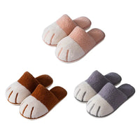 SaneShoppe-Cozy Cat Paw Designer Fur Slippers - Comwarm Winter Plush House Shoes for Bedroom and Indoor