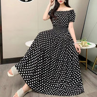 SaneShoppe-2025 Women's High Waist Printed Bohemian Floral Cotton Dress