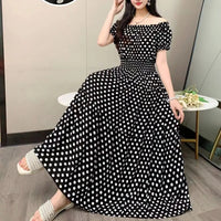 SaneShoppe-2025 Women's High Waist Printed Bohemian Floral Cotton Dress