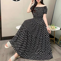 SaneShoppe-2025 Women's High Waist Printed Bohemian Floral Cotton Dress