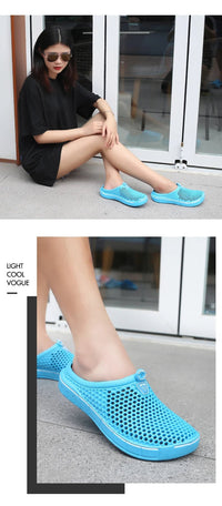 SaneShoppe - Couple Style Men's and Women's Slippers, Clogs, Mules, Solid Color Slip - Ons, Breathable Summer