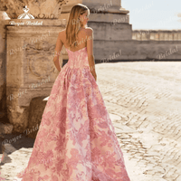 SaneShoppe-Customized Satin Floral Applique Evening Dress | Elegant Strapless Prom Gown