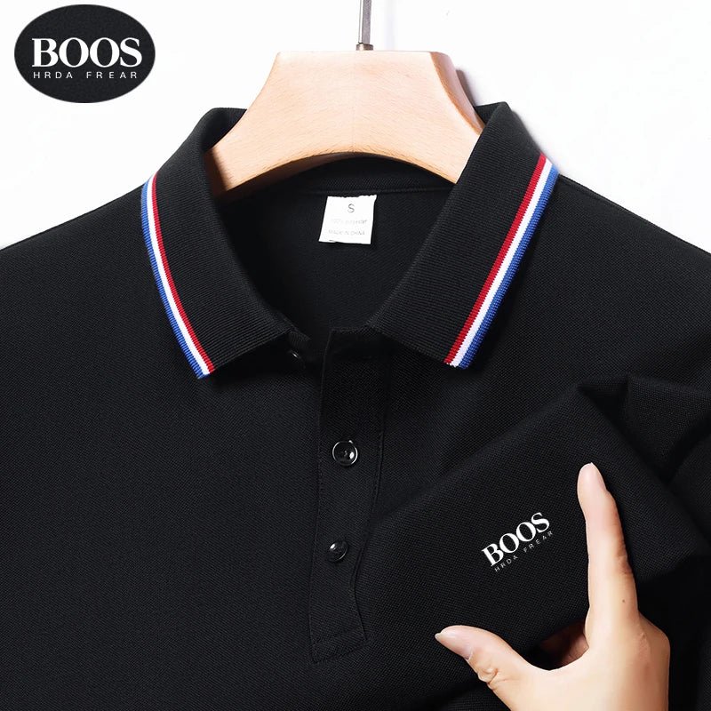 SaneShoppe-Embroidered Men's Polo Shirt: European vs American Styles