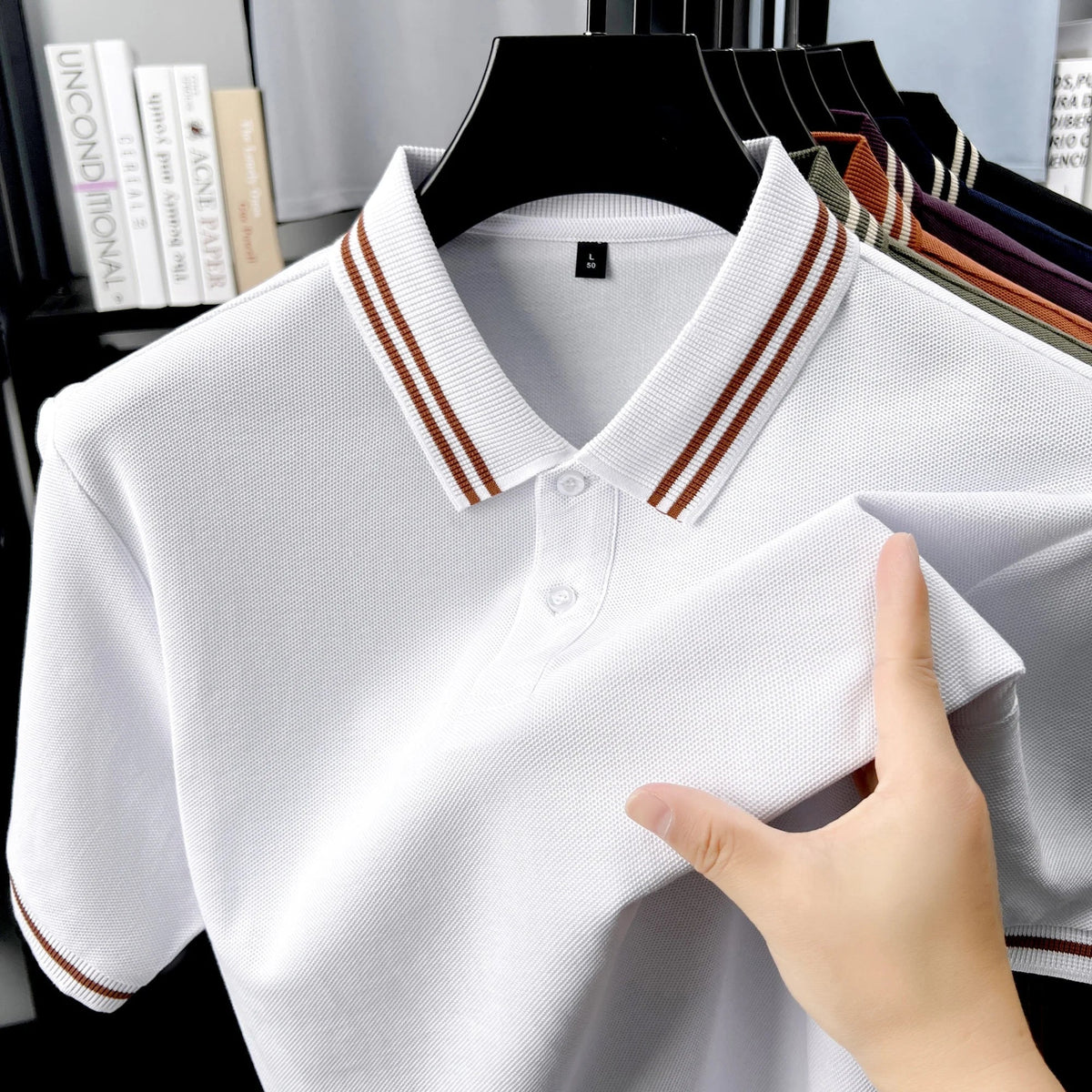 SaneShoppe-Classic 100% Cotton Men's Polo Shirt - Breathable & Comfortable Summer Top