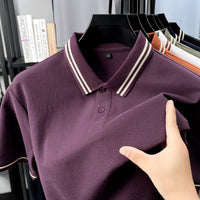 SaneShoppe-Classic 100% Cotton Men's Polo Shirt - Breathable & Comfortable Summer Top