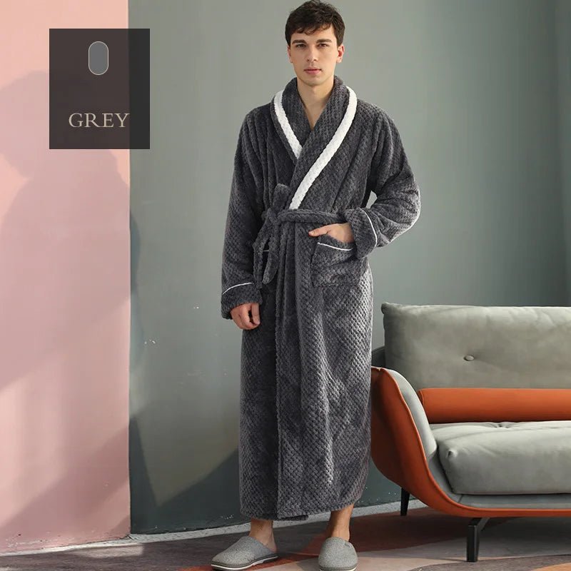 SaneShoppe-Couples Thick Coral Velvet Bathrobes for Adults - Autumn/Winter