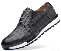 SaneShoppe - Genuine Leather Man Luxury Sneakers Plaid Weave Pattern Lace - up Men Casual White Oxford Shoes Deals Spring Autumn 2025