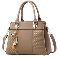 SaneShoppe-Gusure Embroidered Crossbody Bag with Tassel - Luxury Women's Shoulder Handbag