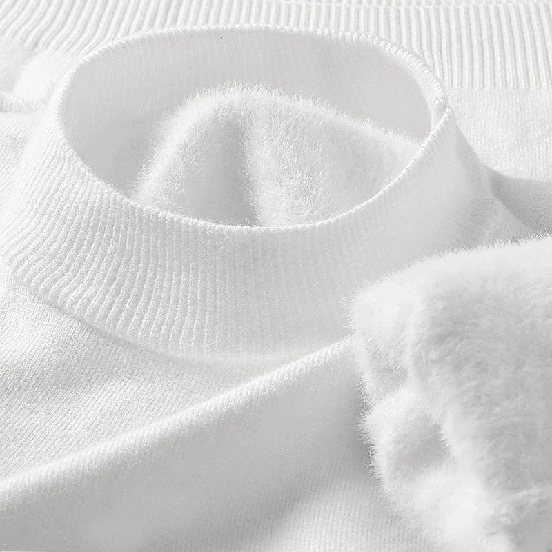 SaneShoppe-Men's Solid Turtleneck Knit Sweater Mock Neck Pullover Winter Fashion