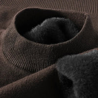 SaneShoppe-Men's Solid Turtleneck Knit Sweater Mock Neck Pullover Winter Fashion
