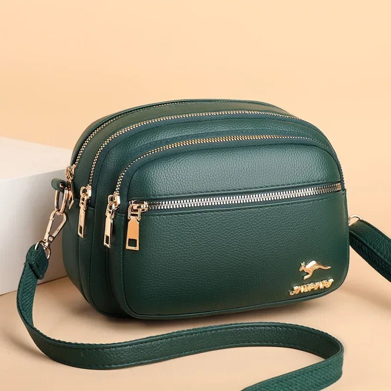 SaneShoppe - High Quality Soft Leather Purse Fashion Women Shoulder Messenger Bag Multi - pocket Wear - resistant Bag Luxury Ladies Handbag Sac