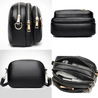 SaneShoppe - High Quality Soft Leather Purse Fashion Women Shoulder Messenger Bag Multi - pocket Wear - resistant Bag Luxury Ladies Handbag Sac