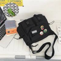 SaneShoppe - Japanese Simple Messenger Bag Student Nylon Waterproof Canvas Handbag Shoulder Crossbody Bags for Women Men Satchels Bolsas
