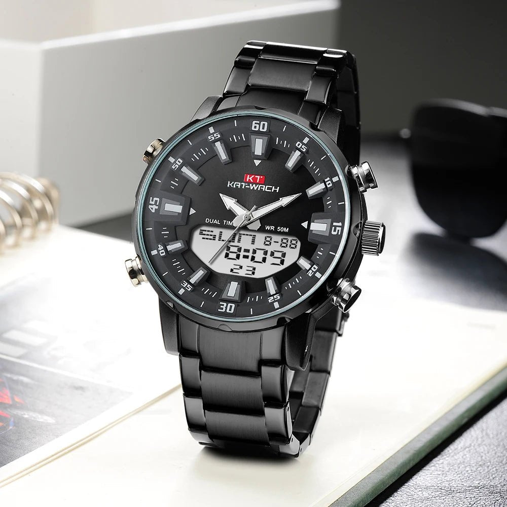 SaneShoppe - KAT - WACH Men Quartz Wrist Watch 2024 High Quality Luxury Original Waterproof Digital Watches