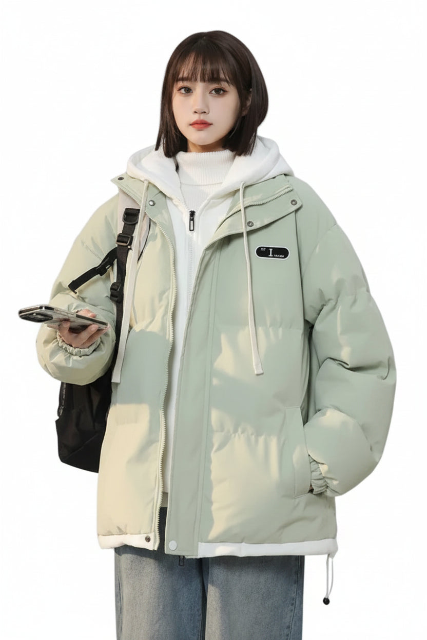 SaneShoppe-Y2K Harajuku Vintage Patch Fake Two-Piece Jacket Korean Style