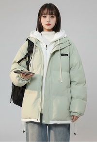 SaneShoppe-Y2K Harajuku Vintage Patch Fake Two-Piece Jacket Korean Style