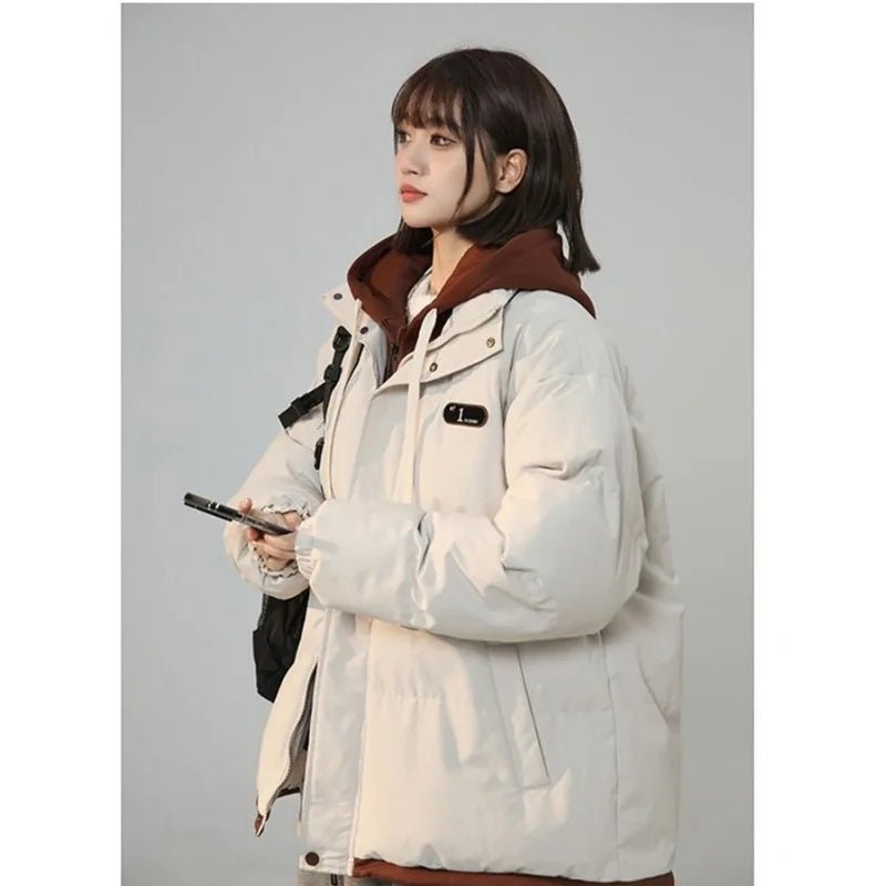 SaneShoppe-Y2K Harajuku Vintage Patch Fake Two-Piece Jacket Korean Style