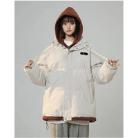 SaneShoppe-Y2K Harajuku Vintage Patch Fake Two-Piece Jacket Korean Style